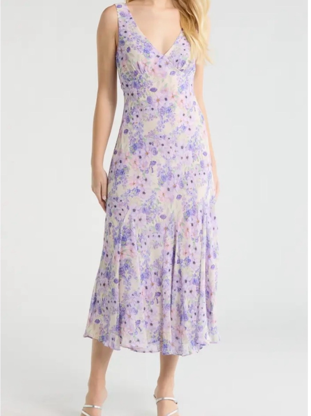ASTR the Label Symone Floral Maxi Sundress Deep V-Neck NWT Boho Romantic Dress